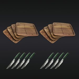 HexClad Steak Knife & Bistecca Plate Set, 16-pc (Green)