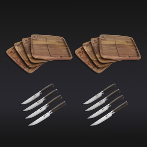 HexClad Steak Knife & Bistecca Plate Set, 16-pc (Espresso)