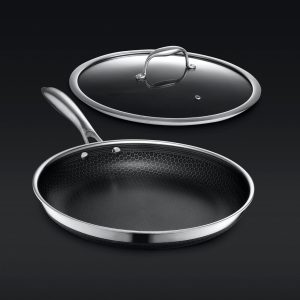 HexClad Hybrid Fry Pan with Lid, 12"