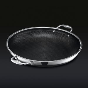 HexClad Hybrid Fry Pan with Lid, 14"
