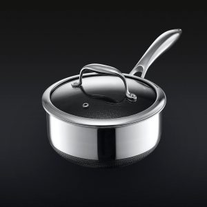 HexClad Hybrid Saucepan With Lid, 2-Qt
