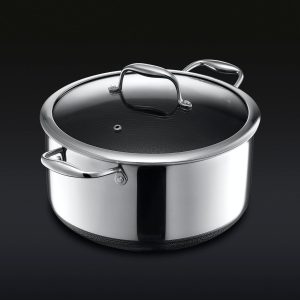 HexClad Hybrid Stock Pot With Lid, 8-Qt
